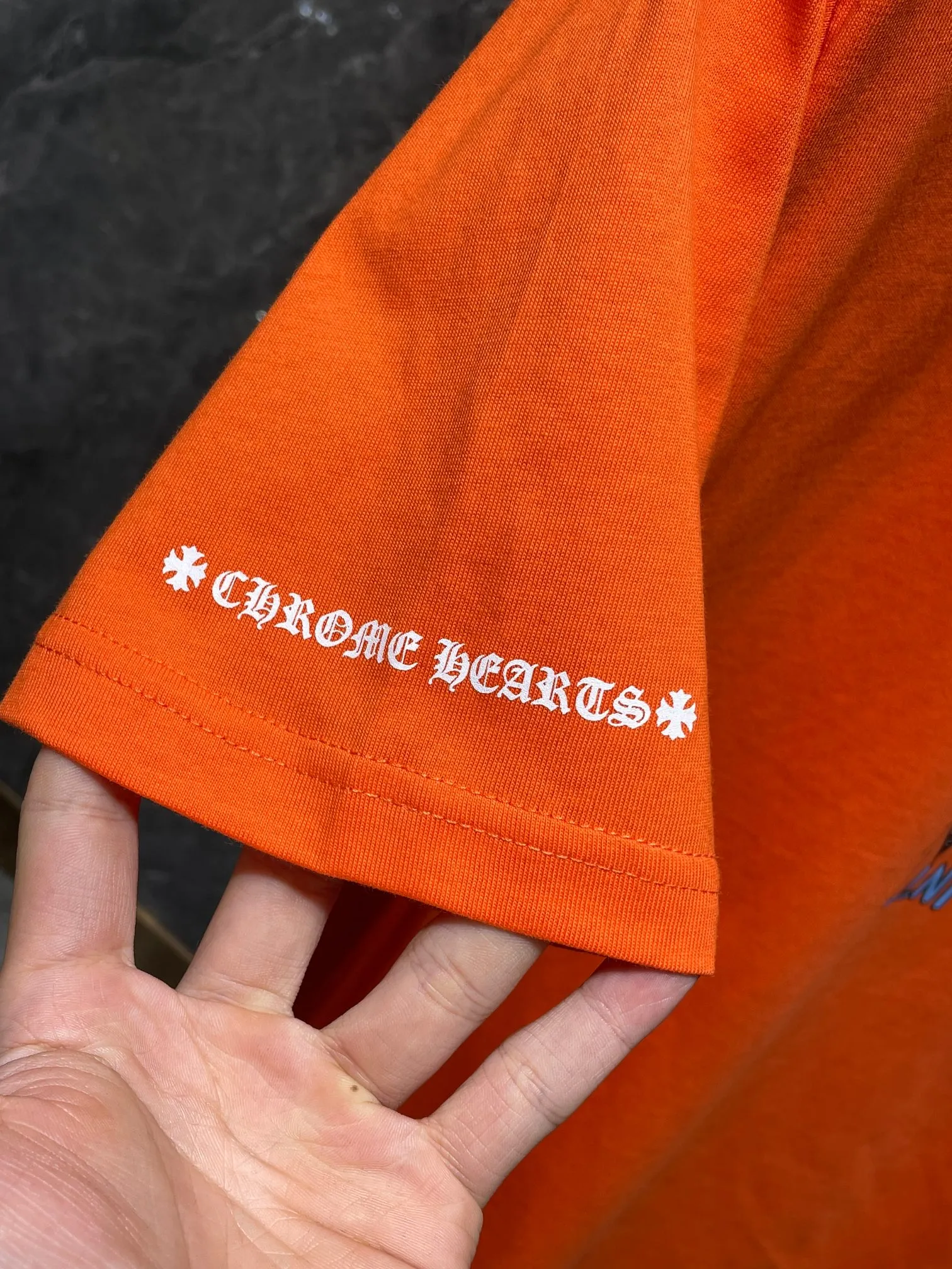 P126 New in summer Chrome Hearts 25ss High weight, environmentally friendly and high-quality top fabric 260g~270g Chrome Matty Boy graffiti short-sleeved counter synchronization 1:1 replica version Recommended color: customized orange Size: S, M, L, XL